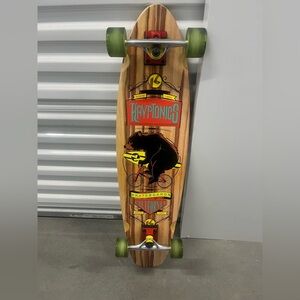 Longboard with Green Wheels